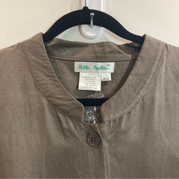 ULLA  POPKEN Sz 20-22 Oversized Short Sleeve Linen Blend Buttoned Shirt Dress - Picture 7 of 10
